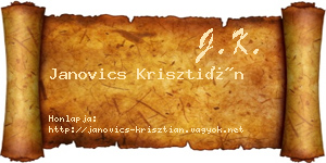 Janovics Krisztián névjegykártya